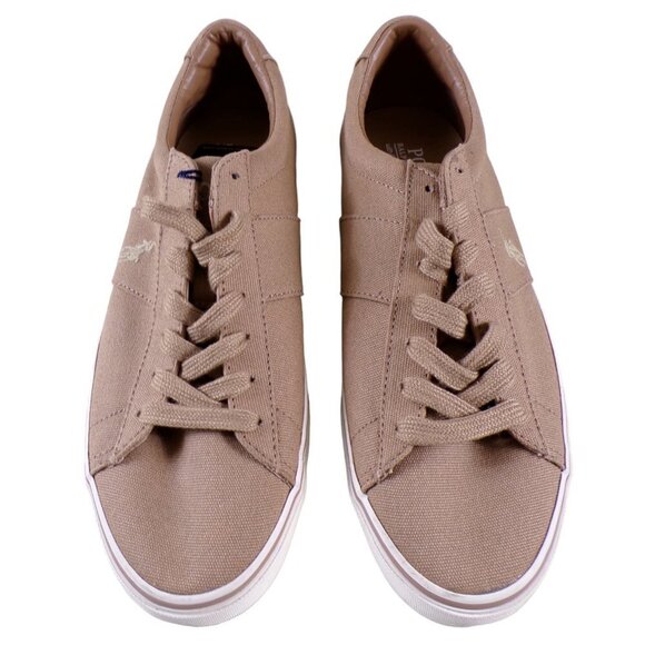Polo Ralph Lauren Tan Sayer Canvas Low Top Lace Up Sneaker Mens 10.5 NEW #530 main image 4